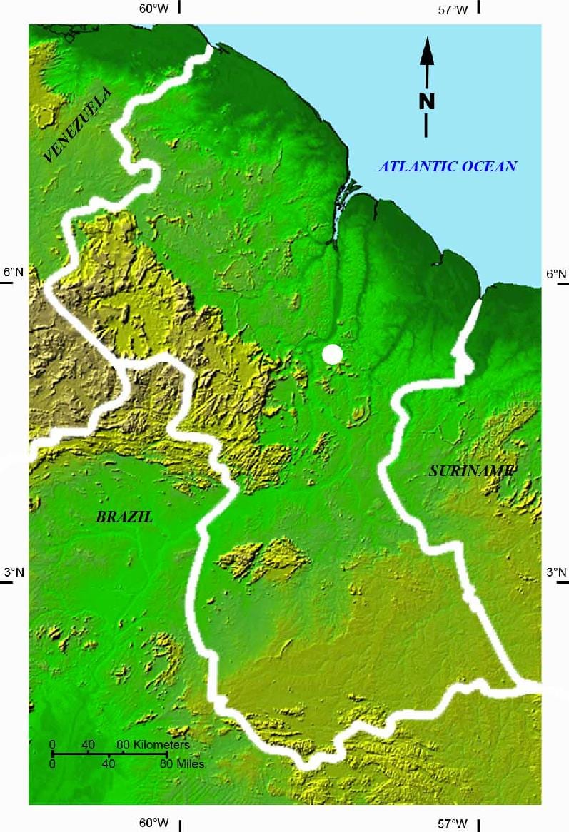 карта супутникова карта Гайани