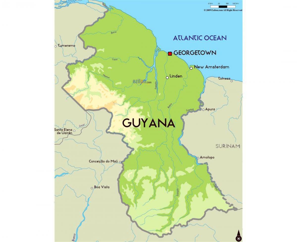 карта Гайани
