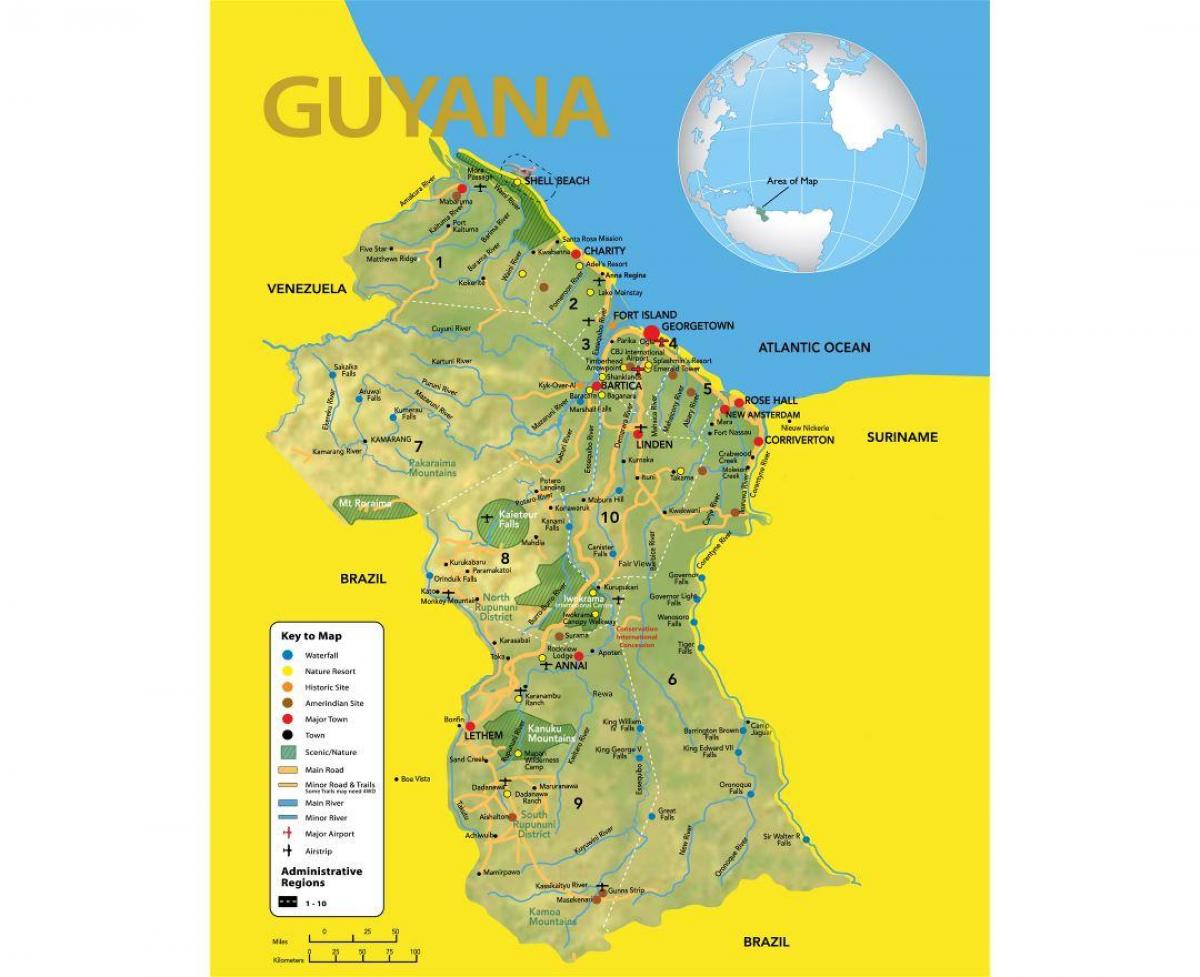 карта Гайана розташування карті 