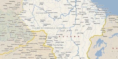 Карта Гайана дорозі