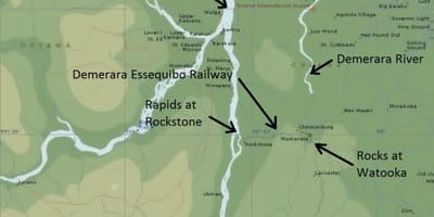Карта узбережжя Гайани Ессекібо