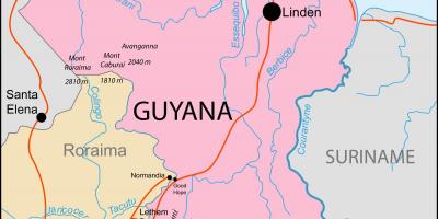 Карта Гайана розташування на світ